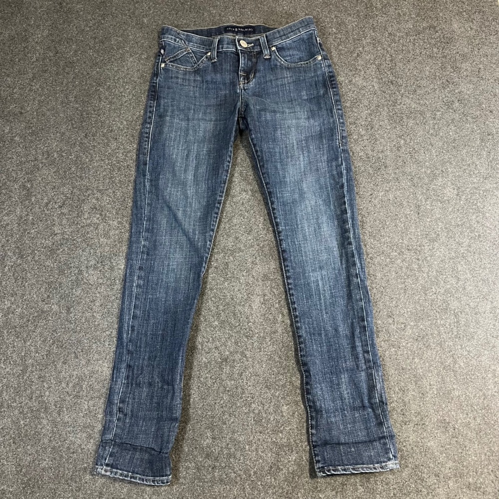 Rock & Republic Berlin Skinny Jeans Womens 4S Dark‎ Wash Low Rise Denim R010179